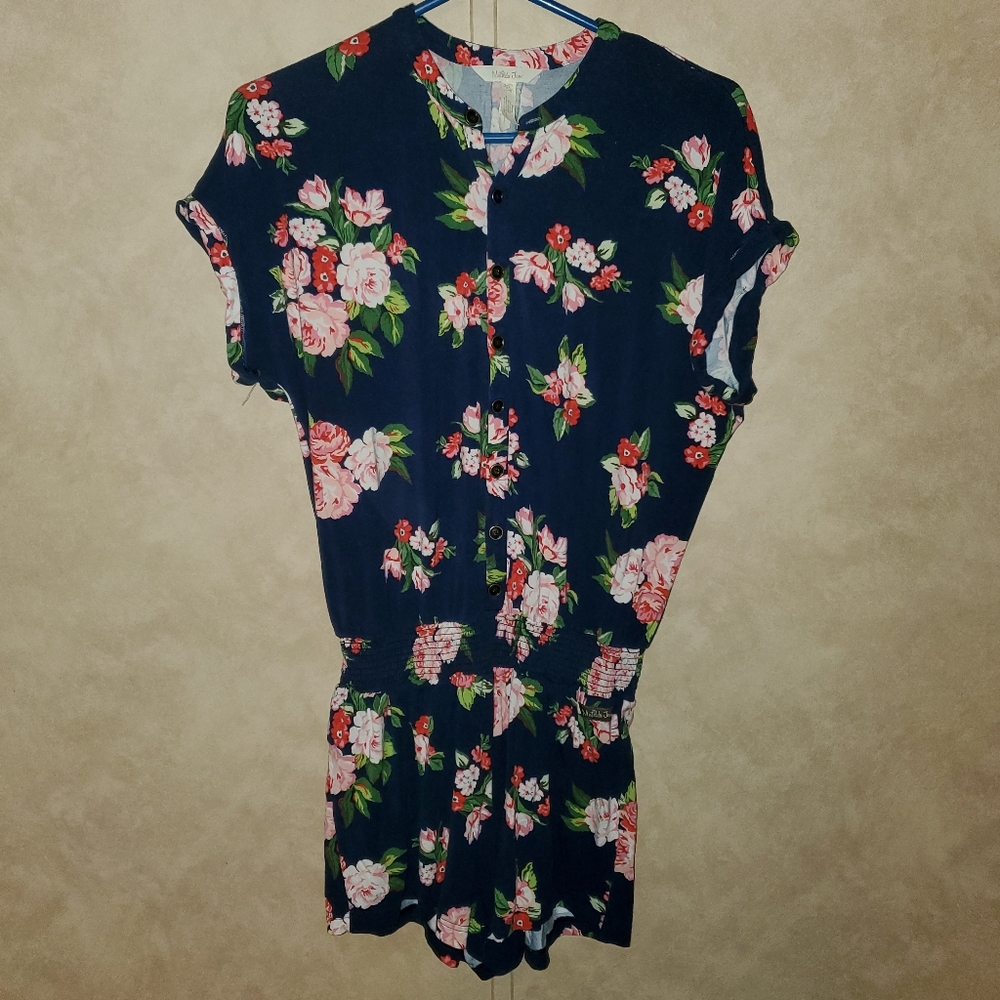 Navy Floral Matilda Jane Romper